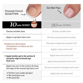 BTARTBOXNAILS French Tip Press On Toenails with accessories