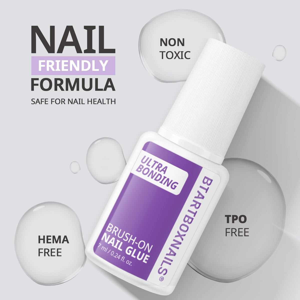 BTARTBOXNAILS Nail Glue for Press Ons 7ML back view
