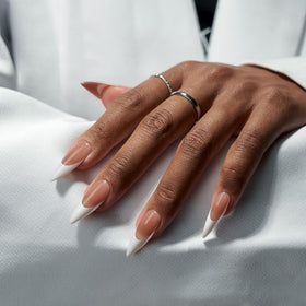 BTARTBOXNAILS packaging of White French Tip Press On Nails