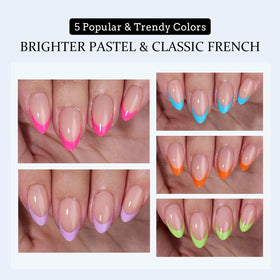 BTARTBOXNAILS Pastel French Tip Press On Nails packaging display
