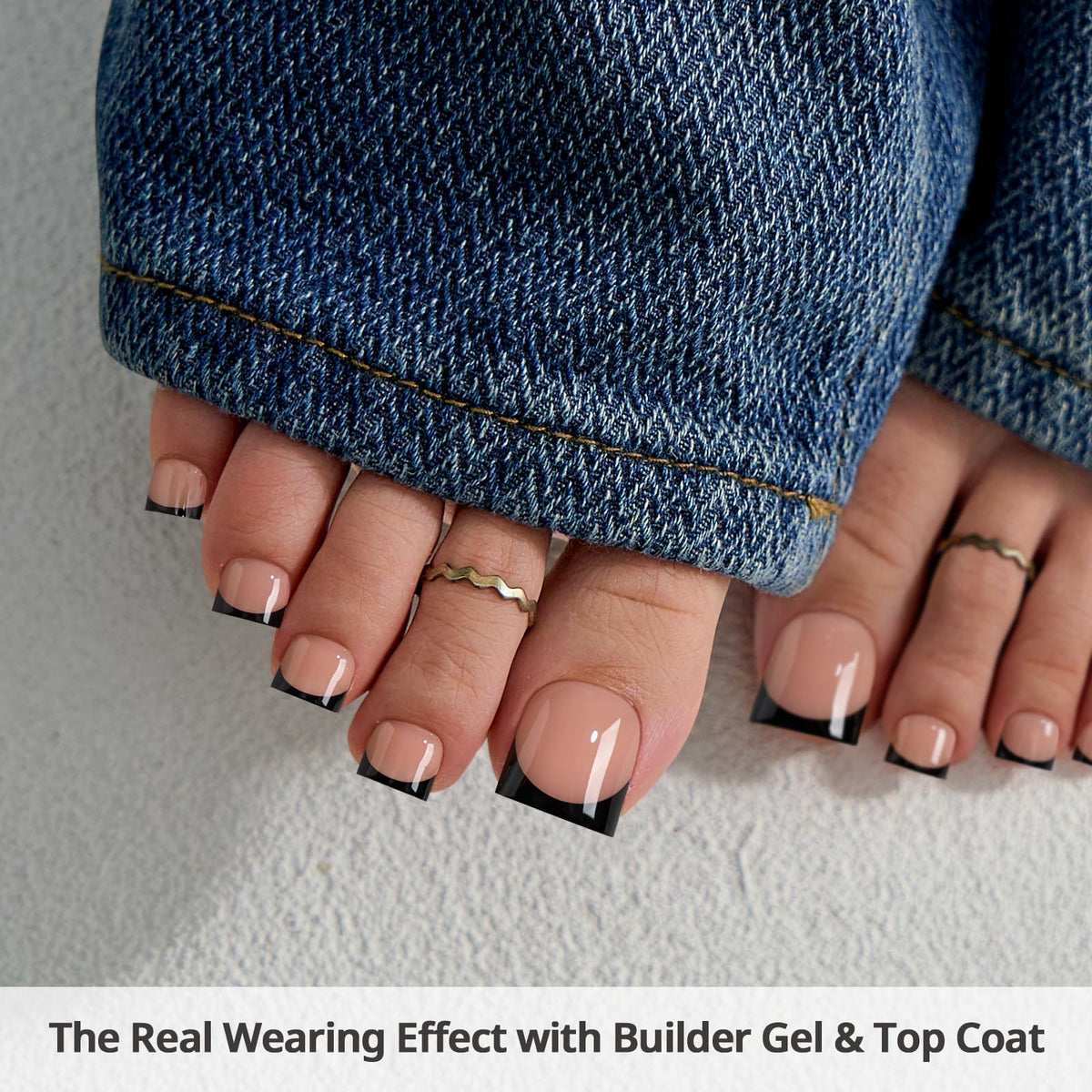 BTARTBOXNAILS Peach Sharp Square Press On Toe Nails lifestyle scene