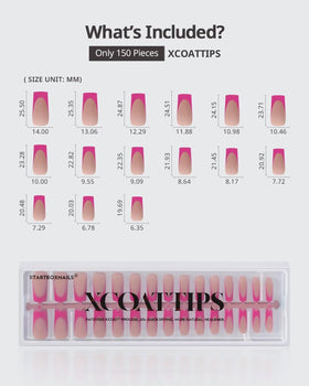 BTARTBOXNAILS Pink French Tip Press On Nails close-up