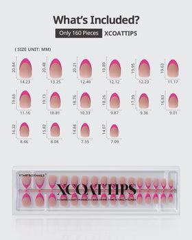 BTARTBOXNAILS Pink French Tip Press On Nails displayed with accessories