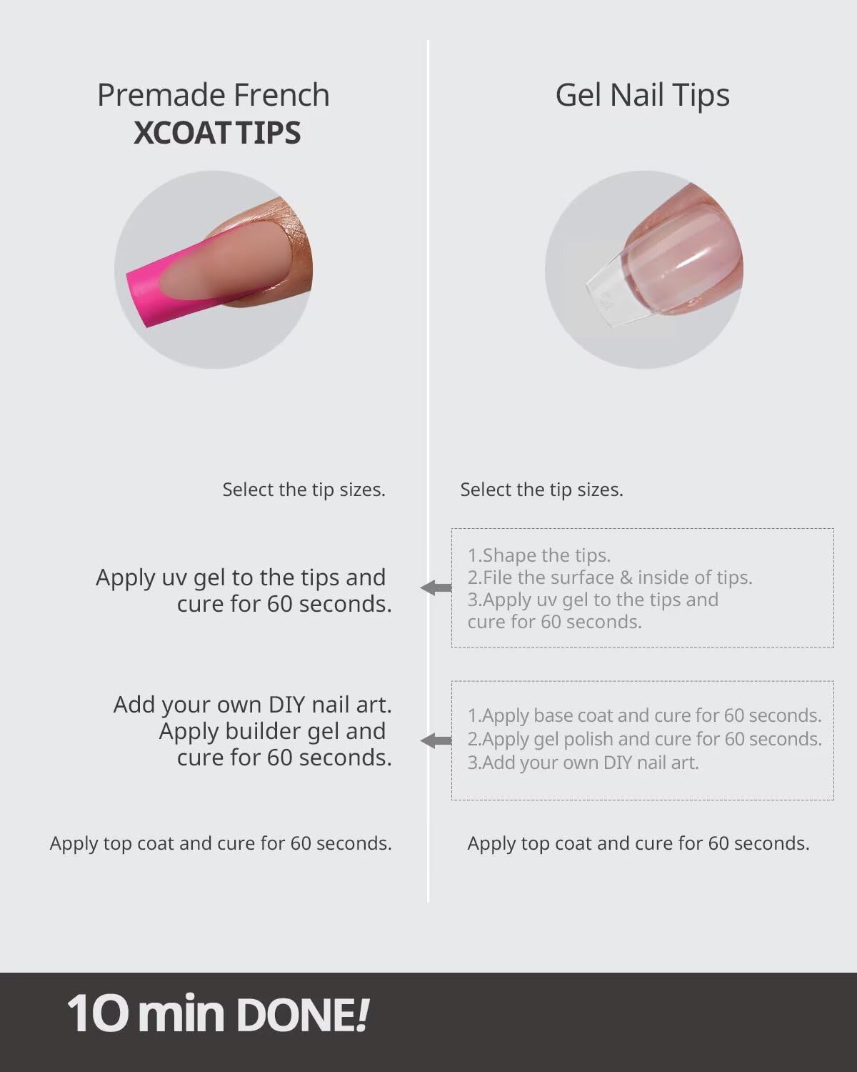 BTARTBOXNAILS Pink French Tip Press On Nails in use