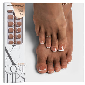 BTARTBOXNAILS Press On Toe Nails square shape in brown base