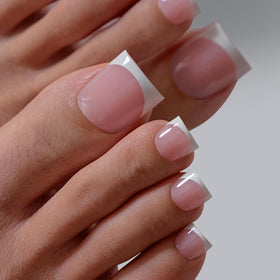 BTARTBOXNAILS Press On Toenails in pink sharp square design