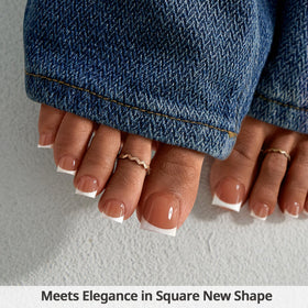 BTARTBOXNAILS Press On Toenails sharp square brown application process
