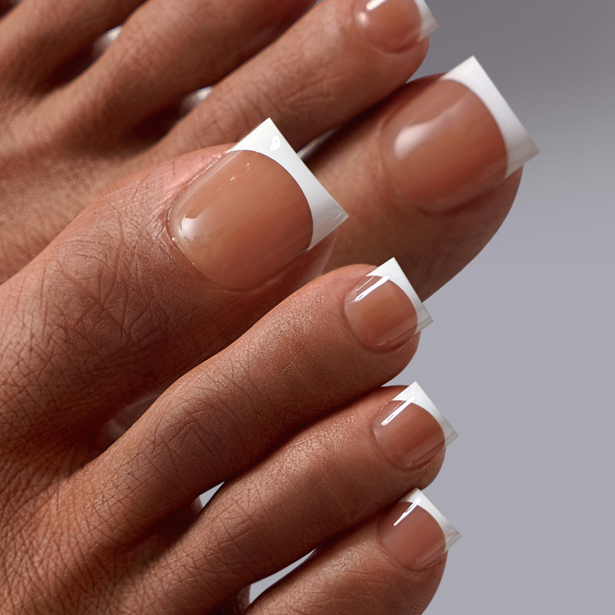 BTARTBOXNAILS Press On Toenails sharp square brown close-up