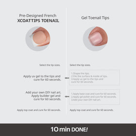 BTARTBOXNAILS Press On Toenails Sharp Square Nude with accessories