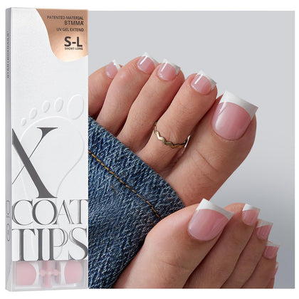 BTARTBOXNAILS Press On Toenails sharp square pink front view