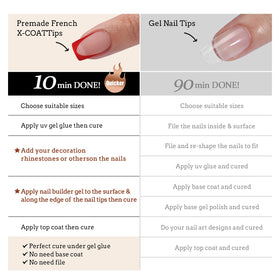 BTARTBOXNAILS Red French Tip Nails with accessories