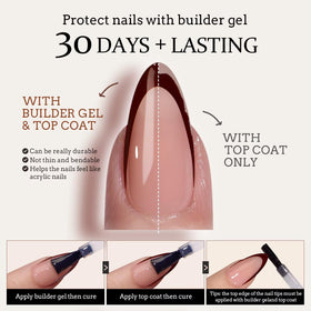 BTARTBOXNAILS Red French Tip Press On Nails on a hand