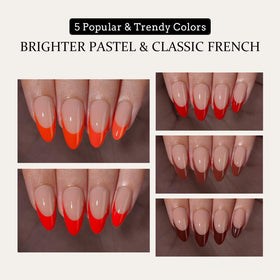 BTARTBOXNAILS Red French Tip Press On Nails side view