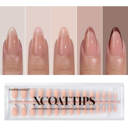 BTARTBOXNAILS Skin Tone French Tip Press On Nails front view