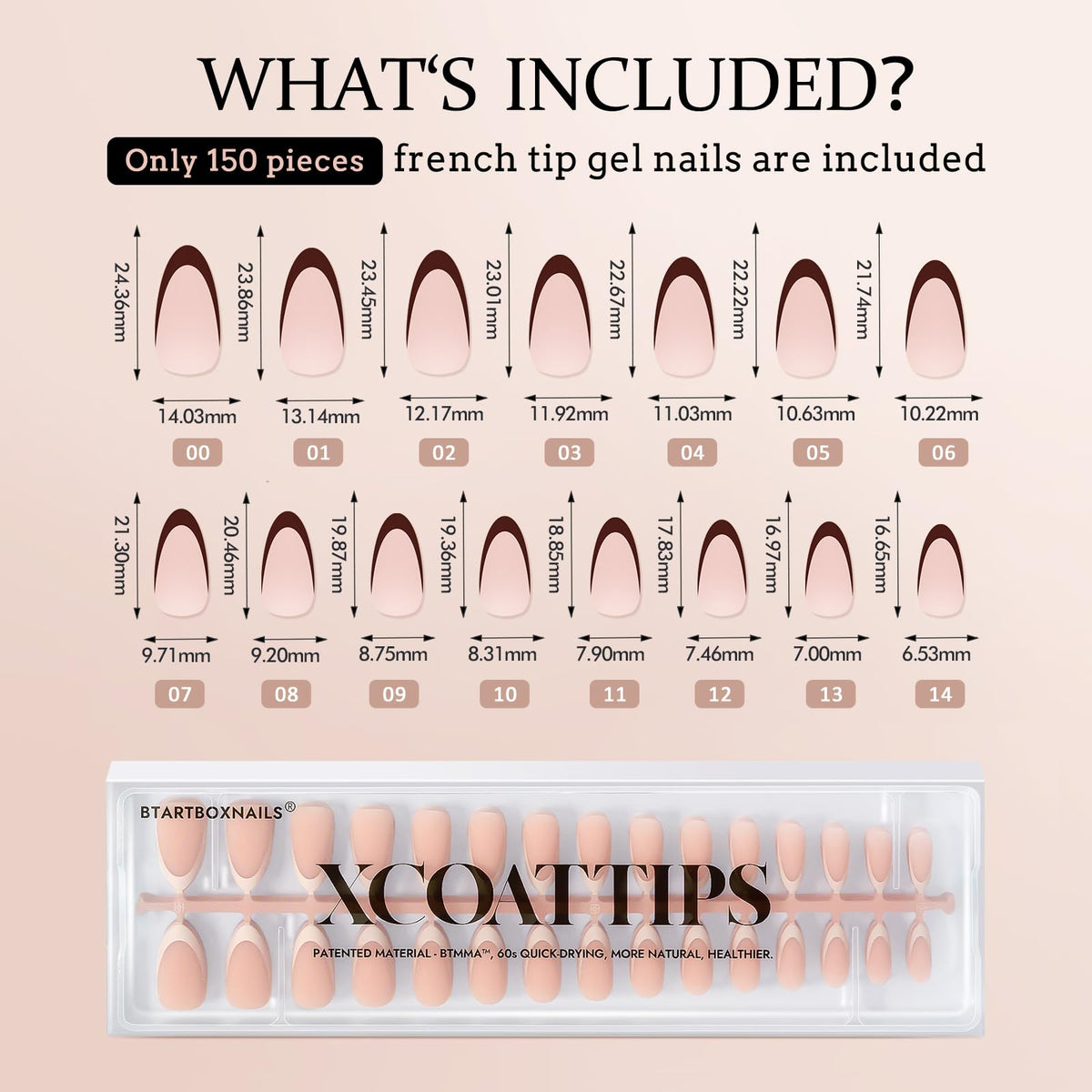 BTARTBOXNAILS Skin Tone French Tip Press On Nails on a hand