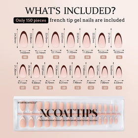 BTARTBOXNAILS Skin Tone French Tip Press On Nails on a hand