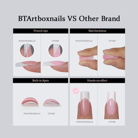 BTARTBOXNAILS White French Tip Press On Nails application process