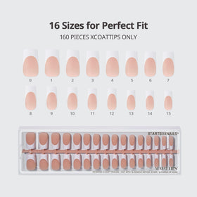 BTARTBOXNAILS White French Tip Press On Nails applied on hands