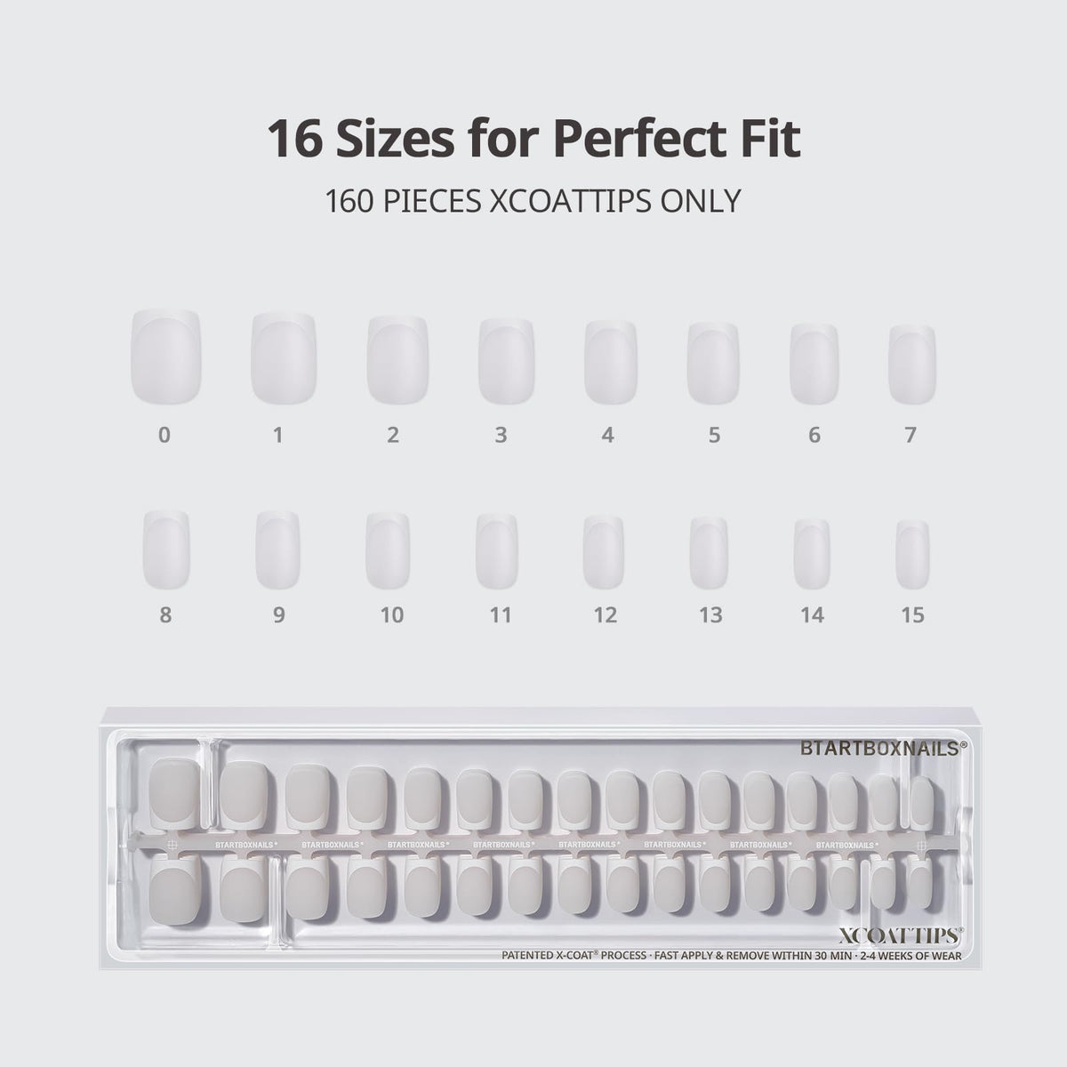 BTARTBOXNAILS White French Tip Press On Nails display