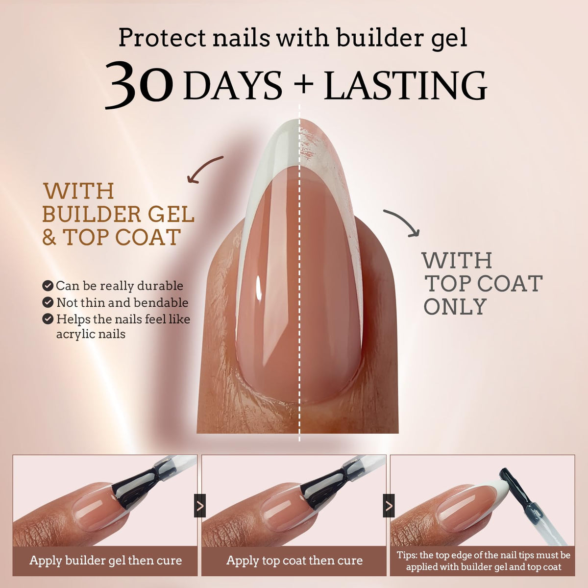 BTARTBOXNAILS White French Tip Press On Nails displayed on a table