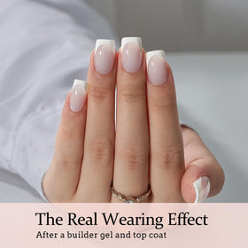 BTARTBOXNAILS White French Tip Press On Nails in use