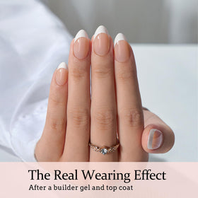 BTARTBOXNAILS White French Tip Press On Nails S Almond Nude side view