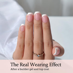 BTARTBOXNAILS White French Tip Press On Nails side view