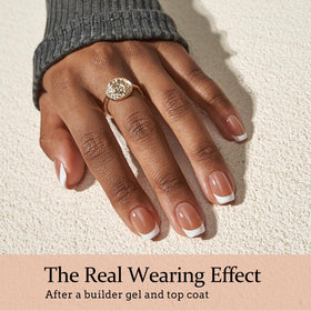 BTARTBOXNAILS White French Tip Press On Nails side view