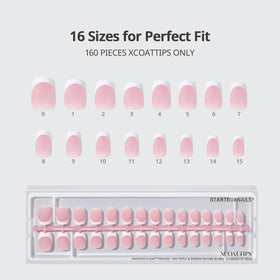 BTARTBOXNAILS White French Tip Press On Nails with accessories