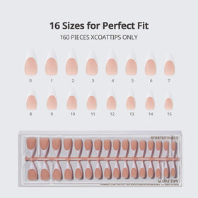 BTARTBOXNAILS White French Tip Press On Nails with application tools
