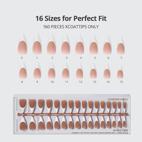 BTARTBOXNAILS White French Tip Press On Nails with builder gel