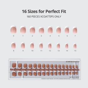 BTARTBOXNAILS White French Tip Press On Nails with nail art tools