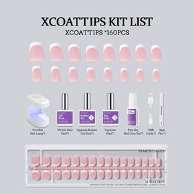 BTARTBOXNAILS White French Tip Press On Nails with nail file