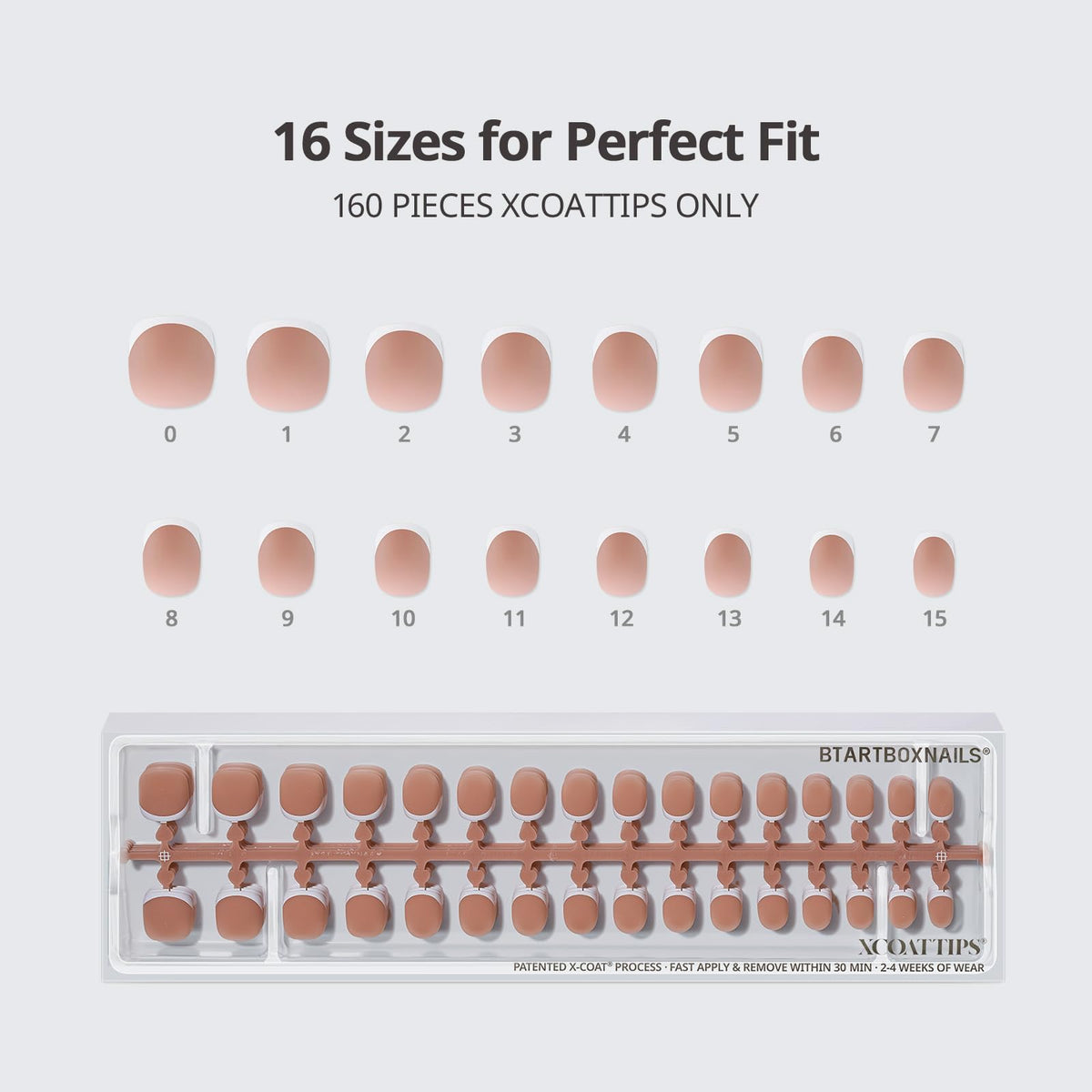 BTARTBOXNAILS White French Tip Press On Nails with nail glue