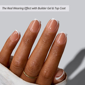 BTArtboxnails White French Tip Press On Nails XS Square Brown packaging