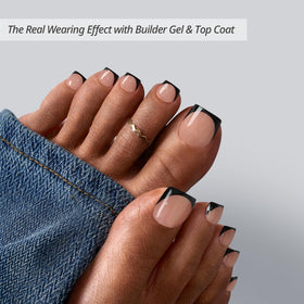 BTARTBOXNAILS XCOATTIPS Peach Base Press-On Toe Nails close-up
