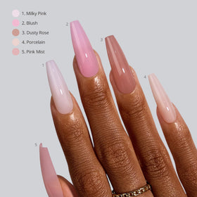 BTARTBOXNAILS XL Coffin Press On Nails 5-Shade Nude application process