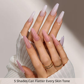 BTARTBOXNAILS XL Coffin Press On Nails 5-Shade Nude side view