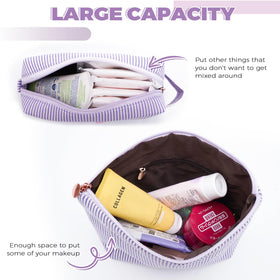 Btffitting large cosmetic bag with zipper open showing interior
