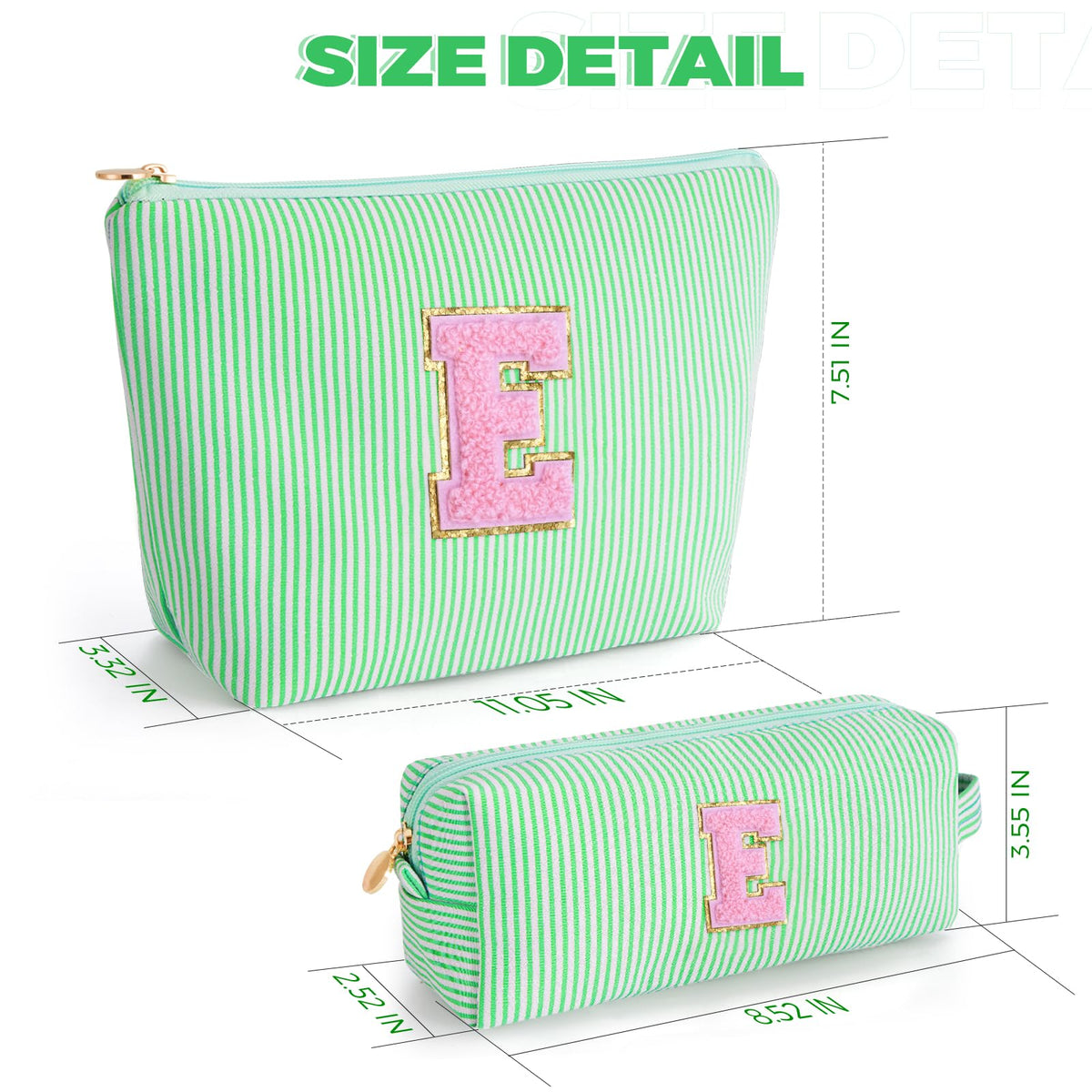 Btffitting makeup bag set displayed on a vanity
