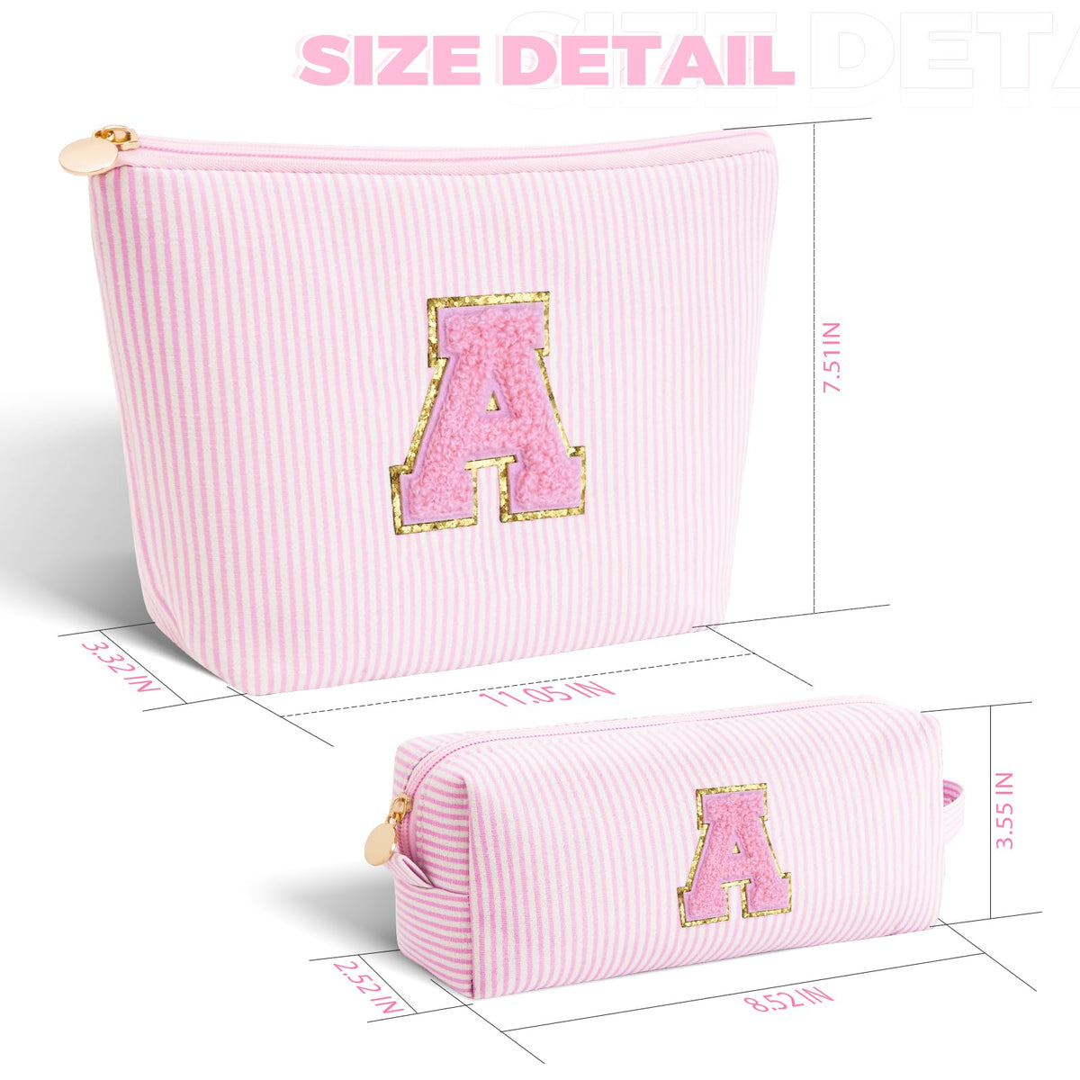 Btffitting makeup bag set displayed with beauty products