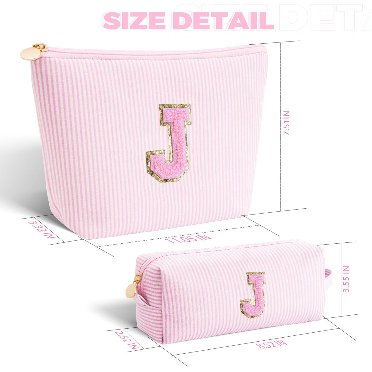 Btffitting makeup bag set displayed with beauty products