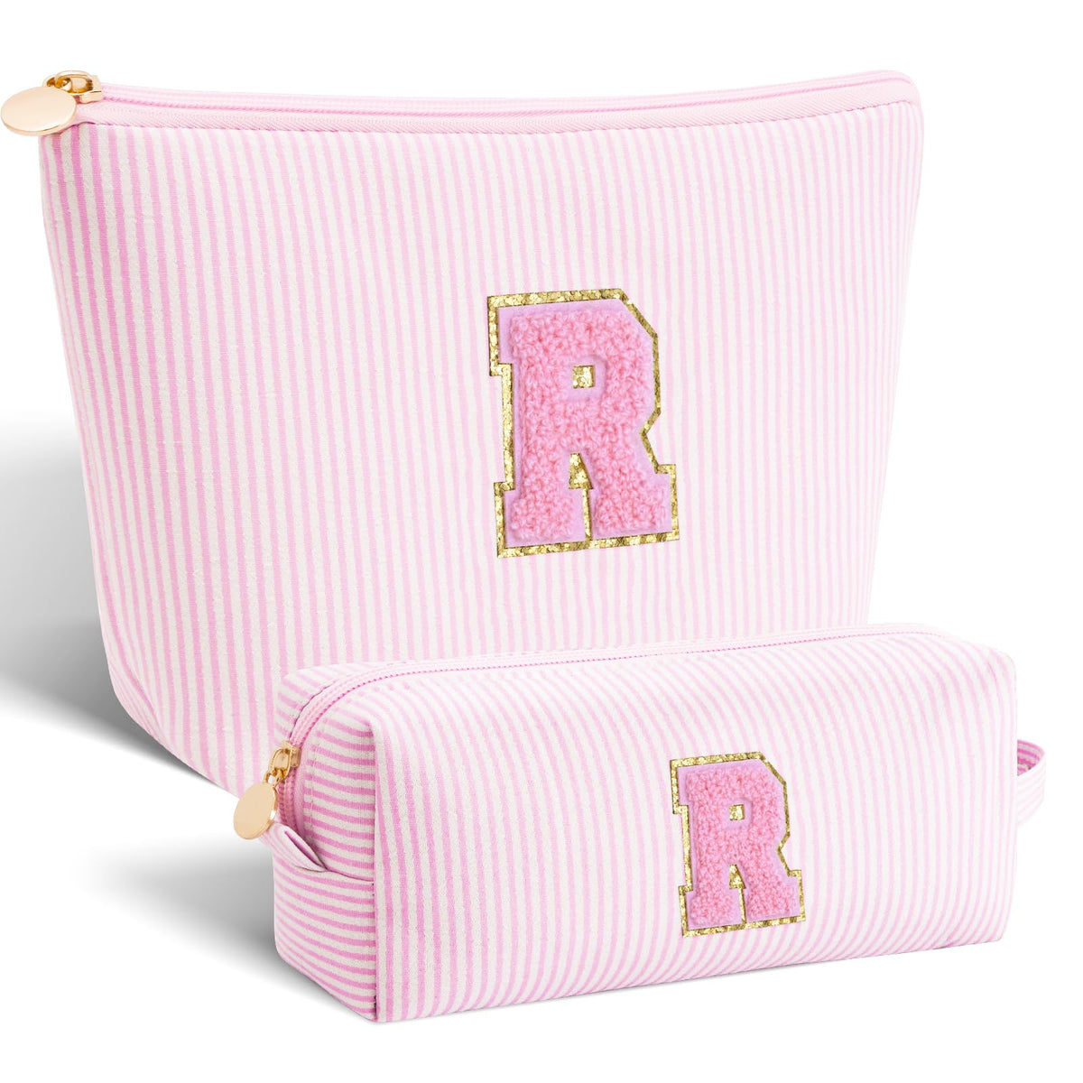 Btffitting pink makeup bag set with personalised initials