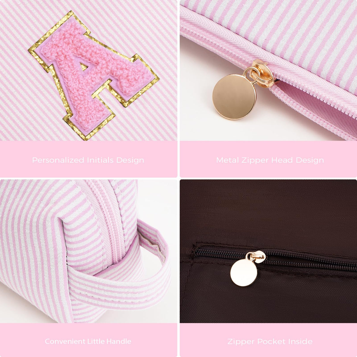 Btffitting smaller makeup bag with convenient handle