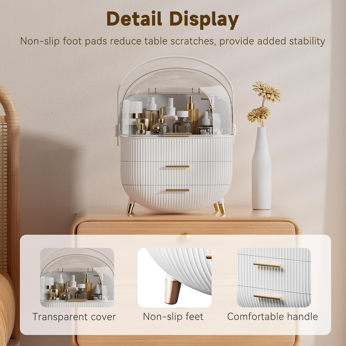 BTGGG Makeup Organizer top view showing open compartments