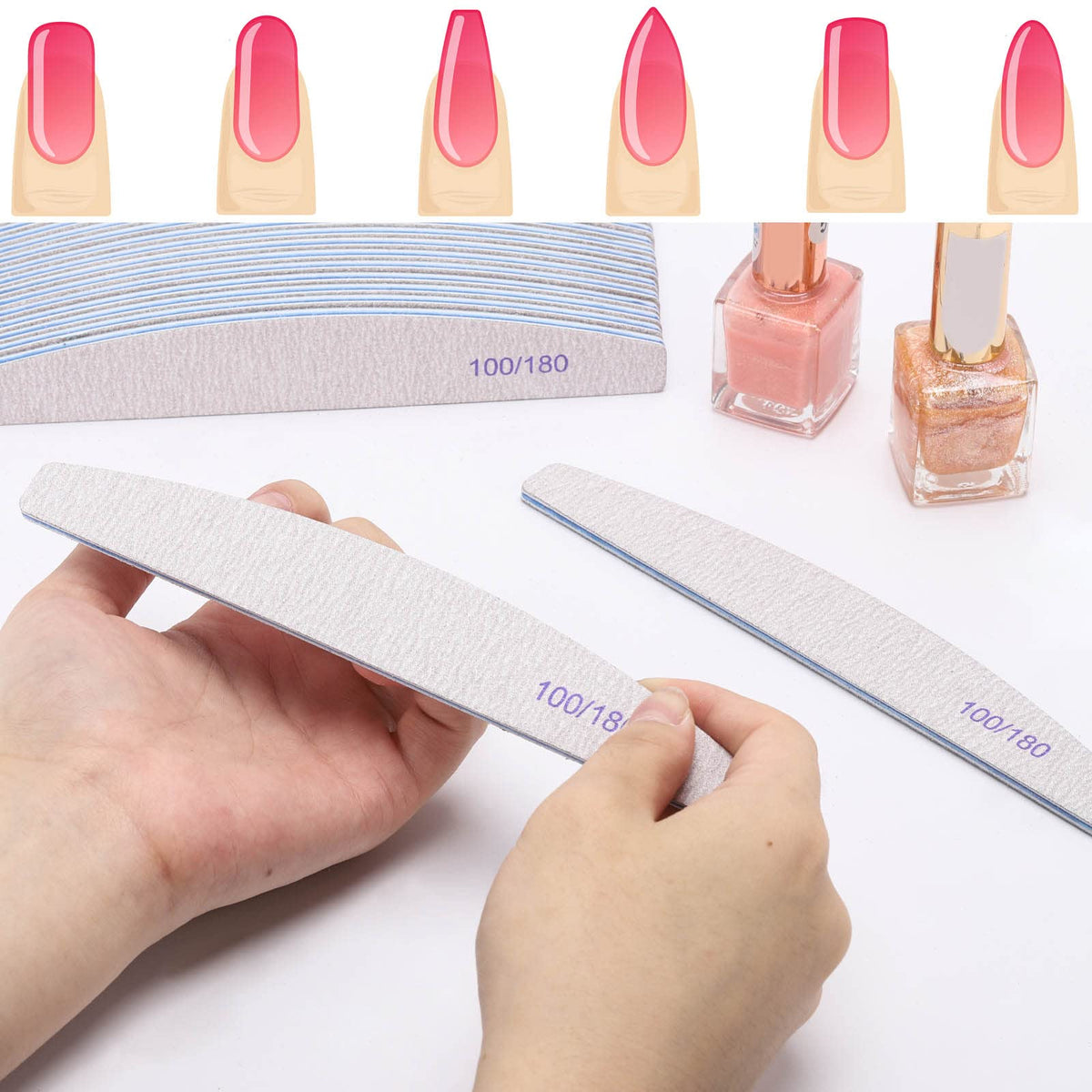 BTYMS 25Pcs Nail File Set on a nail care station