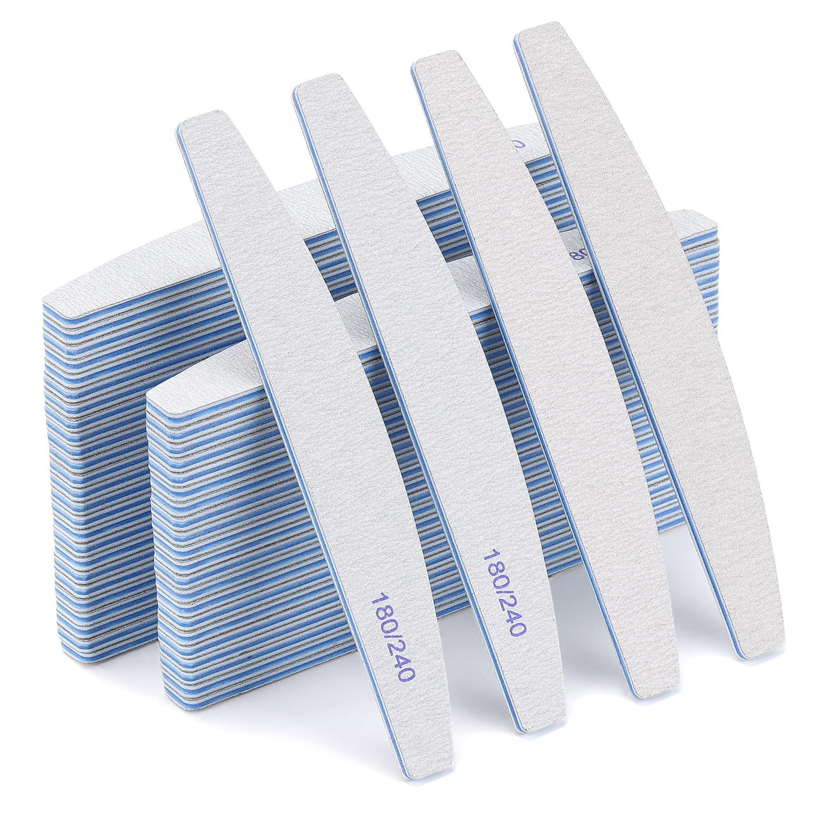 BTYMS 50 pieces nail files front view with dual-sided grit