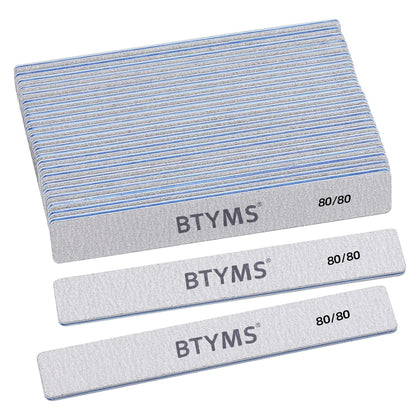 BTYMS 80/80 grit nail file front view with coarse texture
