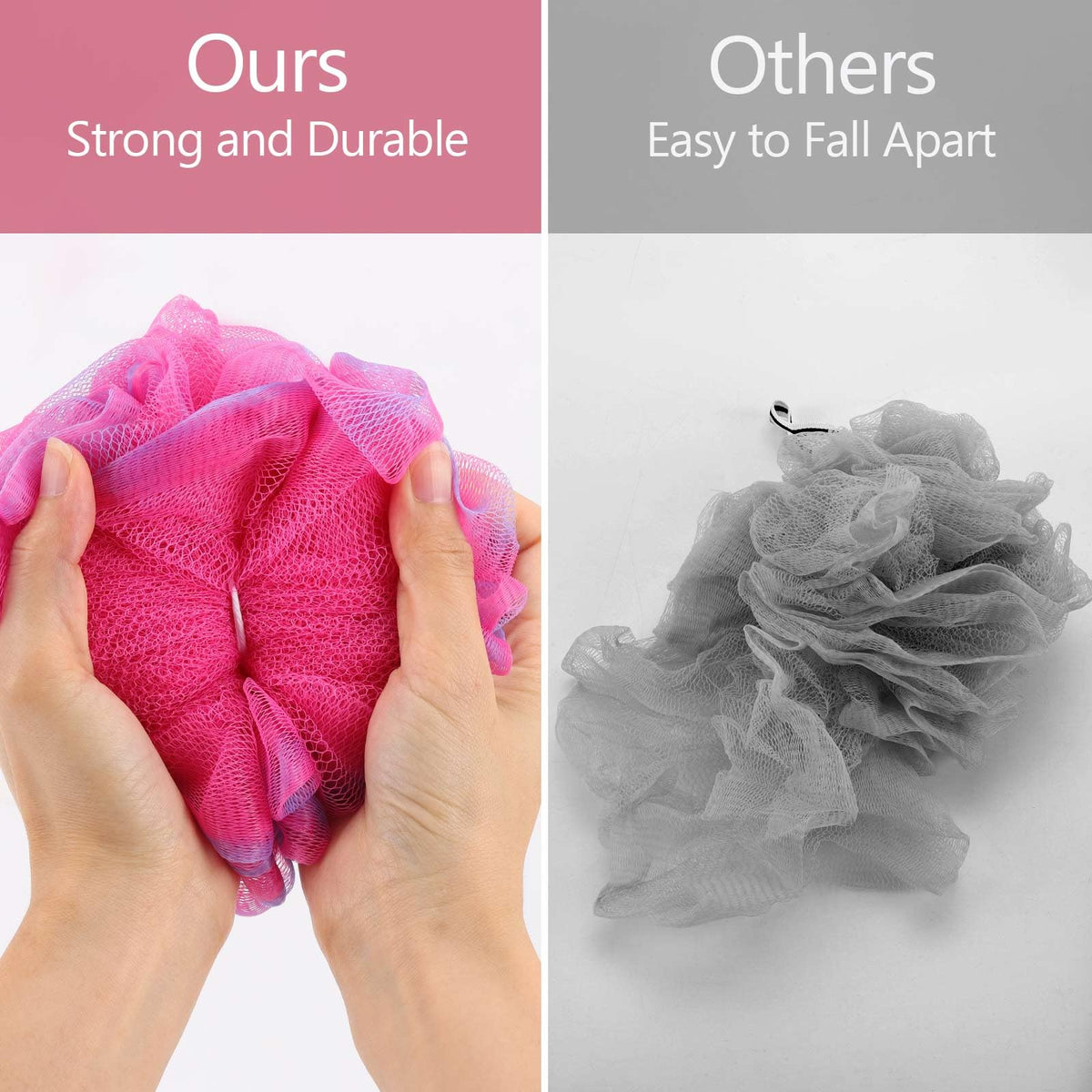 BTYMS Large Loofah measuring 5.9 inches in size