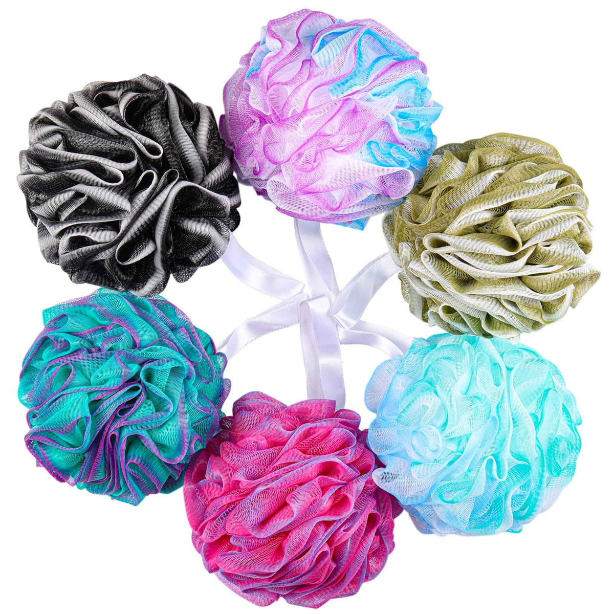 BTYMS Large Loofahs Shower Sponge Set in assorted colours
